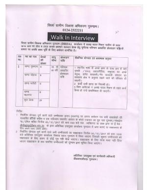 DRDA, Gurugram Govt. Job 2017 for 24 Posts of Motivators 