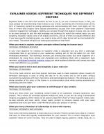 EXPLAINER VIDEOS: DIFFERENT TECHNIQUES FOR DIFFERENT SECTORS