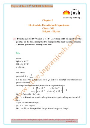 Electrostatic Potential And Capacitance