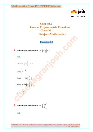 Inverse Trigonometric Functions