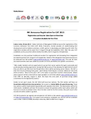 CAT 2013 Registration