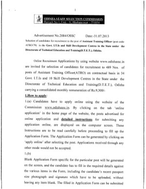 OSSC Recruitment AssistantTraining officers Notification