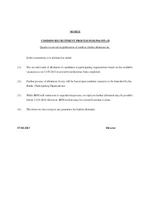 IBPS CWE POs/MTs-II: Notice 