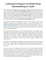 Looking for Designers for Model Home Merchandising in Austin