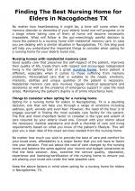 Finding The Best Nursing Home for Elders in Nacogdoches TX