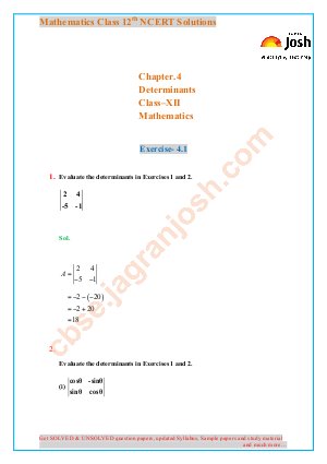 Determinant CBSE Class 12