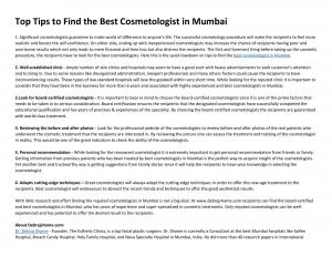 Top Tips to Find the Best Cosmetologist in Mumbai