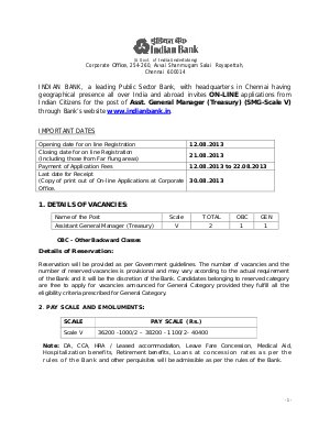 Indian Bank Notified Recruitment to the Post of Assistant General Manager 