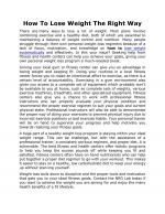 How to Lose Weight the Right Way 