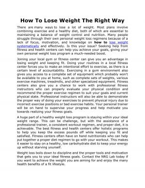 How to Lose Weight the Right Way 