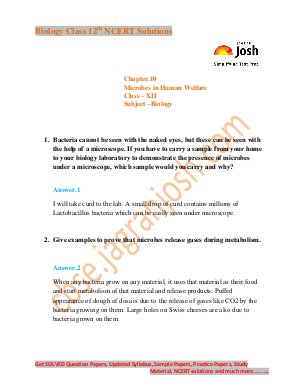 Microbes in Human Welfare