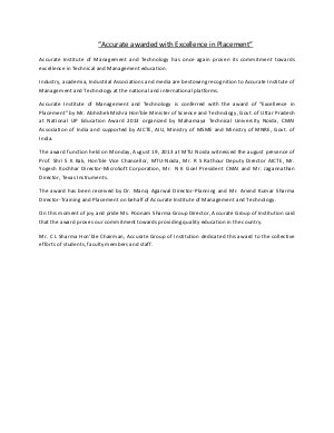 UP Education Award Media Release