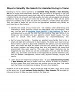 Ways to Simplify the Search for Assisted Living in Texas