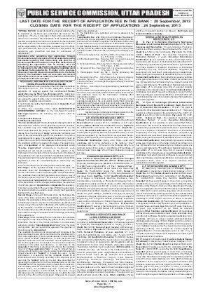 UPPSC Notified Recruitment for 1372 Various Vacancies in Different Departments 2013