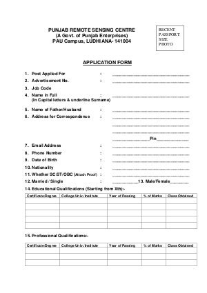 Punjab Remote Sensing Centre Notified for Walk-in-interview to Various Posts 2013