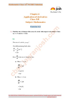 Application of derivatives