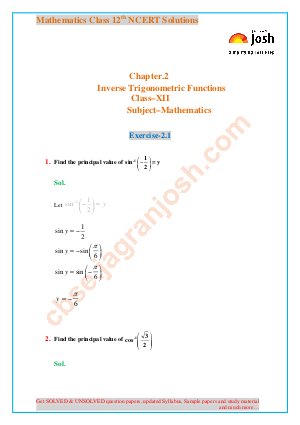 Inverse Trigonometric Functions