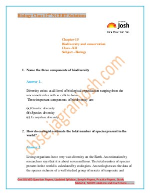 Biodiversity and Conservation