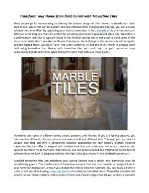 Transform Your Home from Drab to Fab with Travertine Tiles