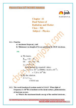 Dual Nature of Radiation and Matter