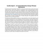 Cardio Sport - A Comprehensive Group Fitness Adventure 