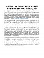 Prepare the Perfect Floor Plan for Your Home in New Market, MD