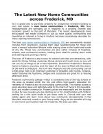 The Latest New Home Communities across Frederick, MD