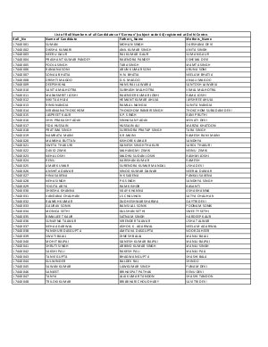 UGC NET June 2013 Delhi & Ranchi Center: List of Candidates at Delhi Center – German