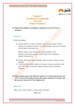 Coordination Compounds