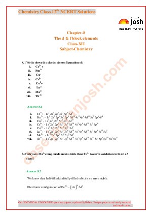 The d & f block elements
