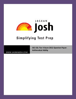 SSC CGL Tier II Exam 2012 Question: Paper Arithmetical Ability