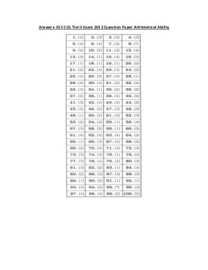 Answers: SSC CGL Tier II Exam 2012 Question Paper: Arithmetical Ability