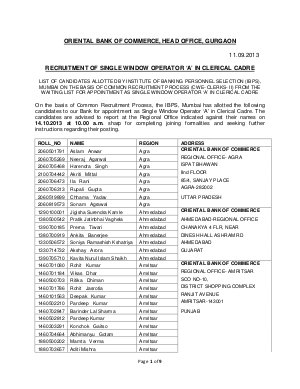 OBC Released Allotment List for Single Window Operator ‘A’ in Clerical Cadre