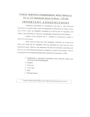 WBPSC Declared Preliminary Examination date for Sub-Divisional Information & Cultural Officer Post