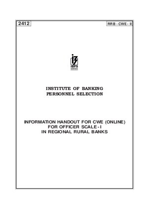 Details for CWE (Online) For Officer Scale – I In Regional Rural Banks