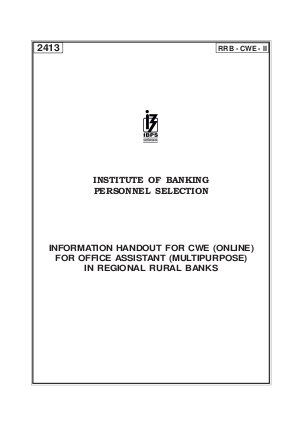 Details for CWE (Online) For Office Assistant (Multipurpose) In Regional Rural Banks