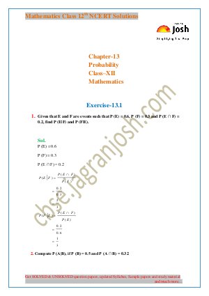 Probability-NCERT solution