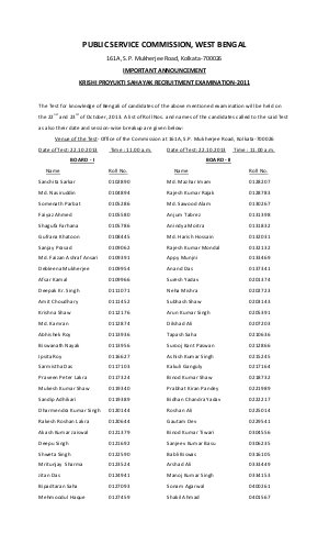 WBPSC Krishi Proyukti Sahayak Recruitment Exam Dates.pdf