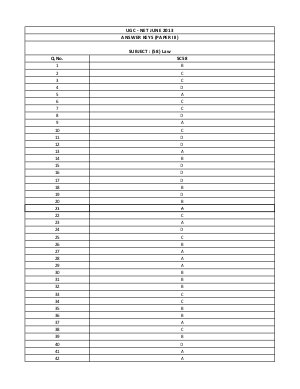 Click here for UGC NET June 2013: Answer Keys: Law Paper - III