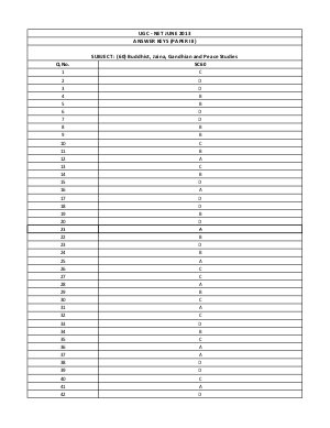 UGC NET June 2013: Answer Keys: Buddhist, Jain, Gandhian And Peace Studies Paper III