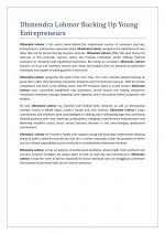 Dhinendra Lohmor Dhinendra Lohmor Say Dhinendra Lohmor Dhinendra Lohmor Backing UP Young Entrepreneurs-