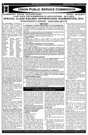 UPSC SCRA Examination 2014: Notification