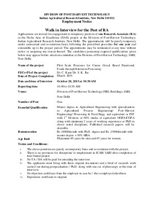 Detailed Advertisement For RA