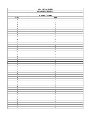 UGC NET June 2013: Answer Keys: Pali Paper III