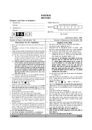 Question Paper of NET Exams - September- 2013- SC- 06_History - Paper-II