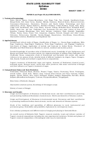 Himachal Pradesh State Eligibility Test SET Syllabus (Music)