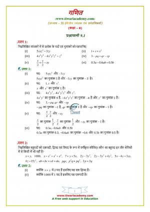 NCERT Solutions Class 8 Maths Chapter 9 Exercise 9.1