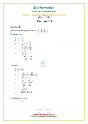 NCERT Solutions Class 8 Maths Exercise 2.5