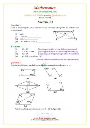 NCERT Solutions Class 8 Maths Exercise 3.3
