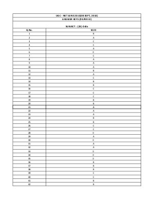 Answer Keys of NET Exams September 2013 SC 23 Oriya Paper III